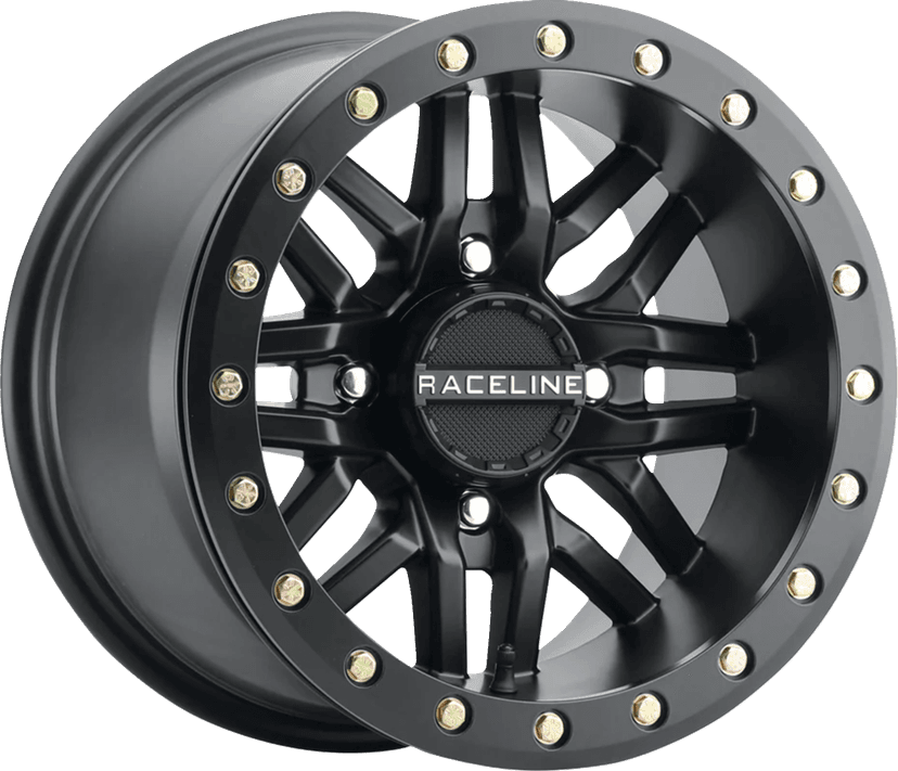 RACELINE WHEELS 0230-1462 Wheel - Ryno - Beadlock - Rear - Black/with Black Ring - 15x10 - 4/137 - 5+5