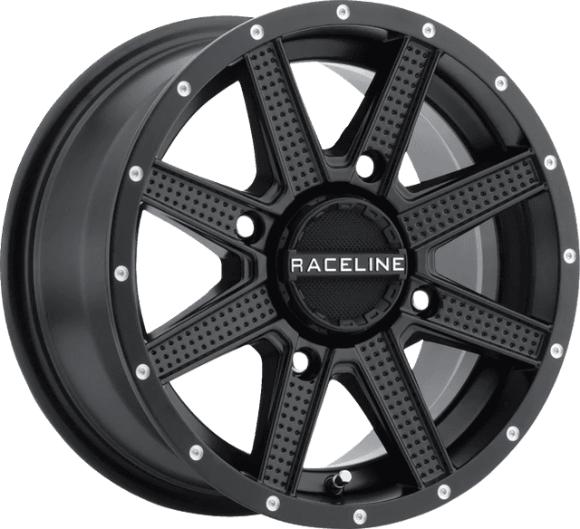 RACELINE WHEELS 0230-1481 Wheel - Hostage - Front/Rear - Black - 14x7 - 4/137 - 5+2 (+10 mm)