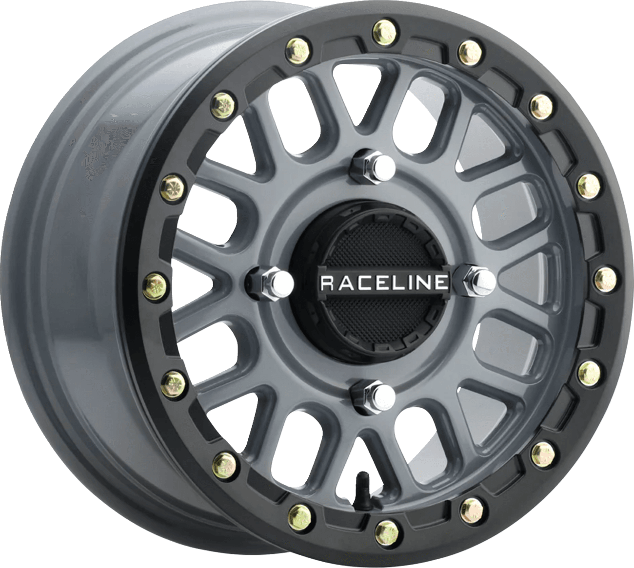 RACELINE WHEELS 0230-1489 Wheel - Podium - Beadlock - Front/Rear - Stealth Gray - 15x6 - 4/156 - 5+1 (+40 mm)