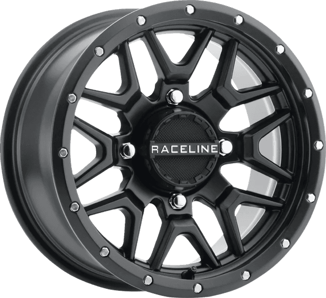 RACELINE WHEELS 0230-1491 Wheel - Krank - Simulated Beadlock - Front/Rear - Black - 14x7 - 4/137 - 5+2 (+10 mm)