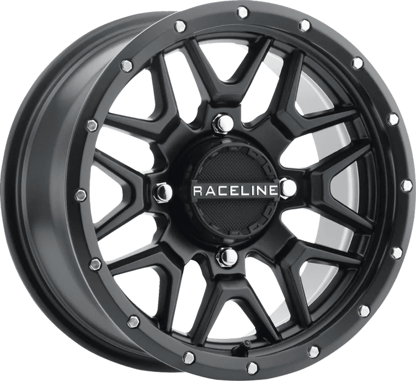 RACELINE WHEELS 0230-1494 Wheel - Krank - Simulated Beadlock - Front/Rear - Black - 14x7 - 4/156 - 5+2 (+10 mm)