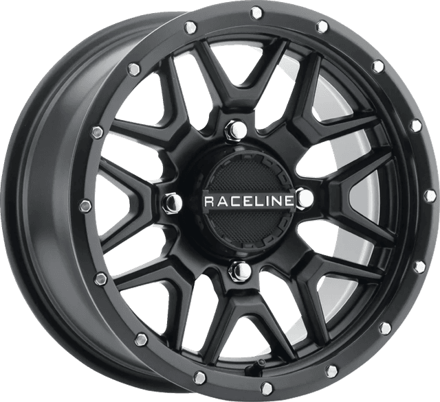RACELINE WHEELS 0230-1497 Wheel - Krank - Simulated Beadlock - Front/Rear - Black - 15x7 - 4/156 - 5+2 (+10 mm)