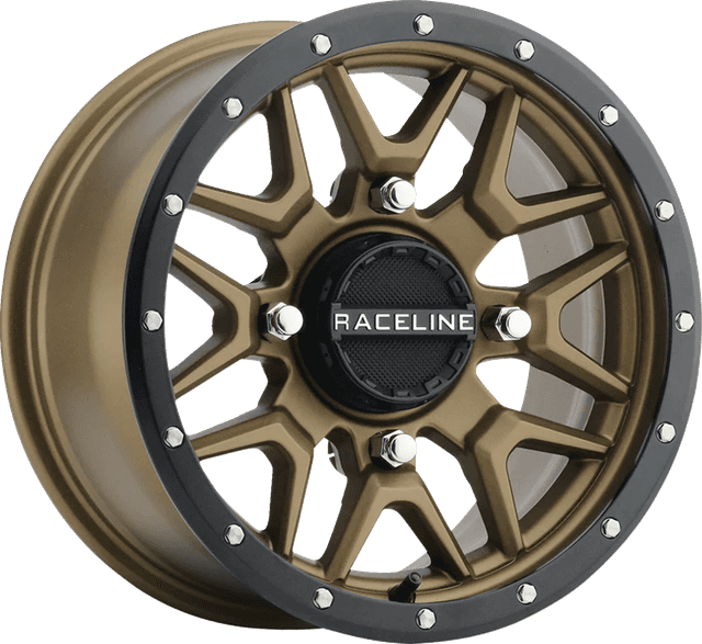RACELINE WHEELS 0230-1501 Wheel - Krank - Simulated Beadlock - Front/Rear - Bronze - 14x7 - 4/156 - 5+2 (+10 mm)