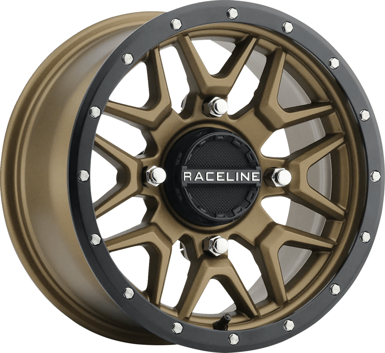 RACELINE WHEELS 0230-1504 Wheel - Krank - Simulated Beadlock - Front/Rear - Bronze - 15x7 - 4/156 - 5+2 (+10 mm)
