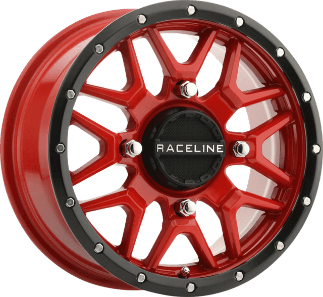 RACELINE WHEELS 0230-1507 Wheel - Krank - Simulated Beadlock - Front/Rear - Red - 14x7 - 4/156 - 5+2 (+10 mm)