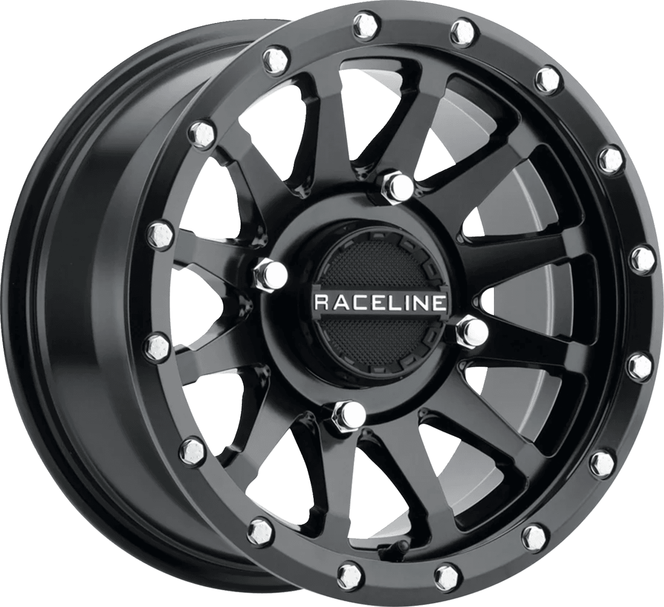 RACELINE WHEELS 0230-1515 Wheel - Trophy - Simulated Beadlock - Front/Rear - Black - 14x7 - 4/156 - 6+1 (+38 mm)