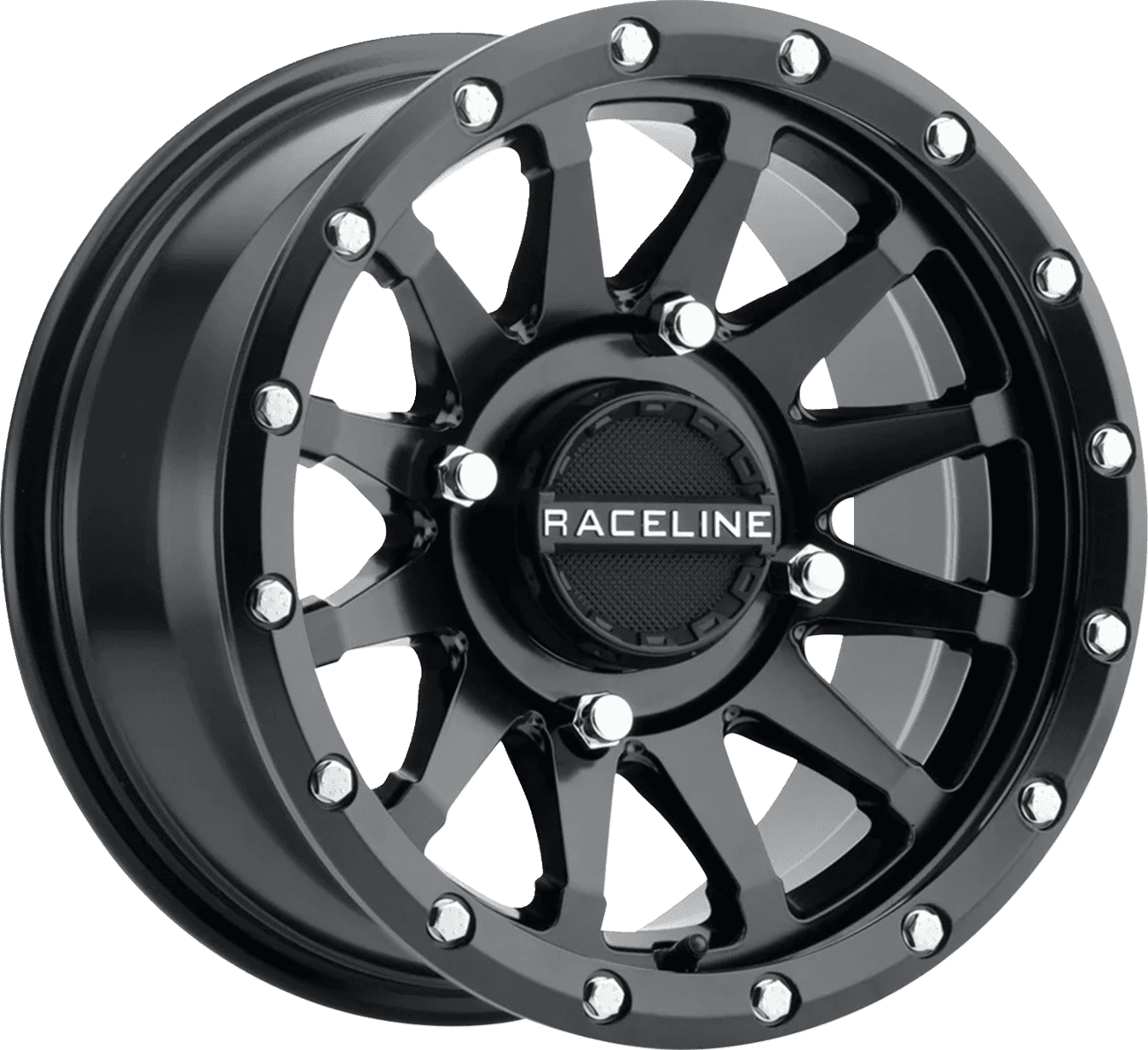 RACELINE WHEELS 0230-1518 Wheel - Trophy - Simulated Beadlock - Front/Rear - Black - 15x7 - 4/156 - 5+2 (+10 mm)
