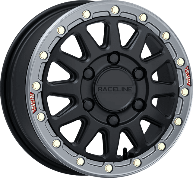 RACELINE WHEELS 0230-1550 Wheel - Alpha - Front/Rear - Black/with Gun Metal Ring - 15x6.5 - 6/139.7 - +74 mm