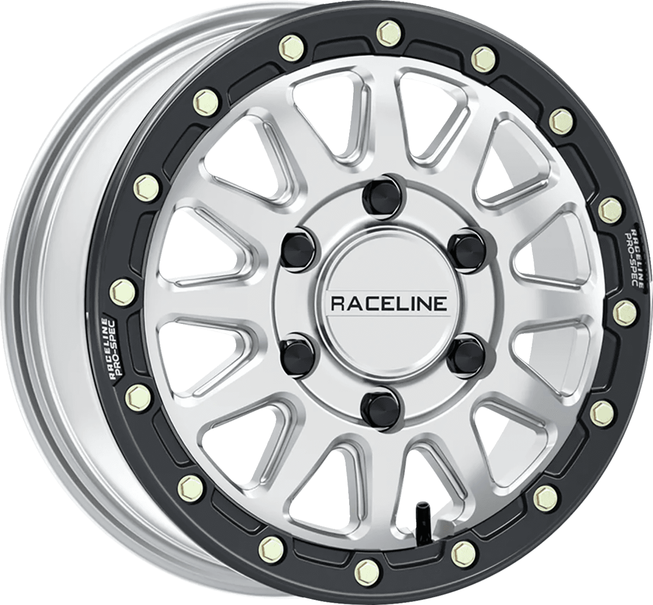 RACELINE WHEELS 0230-1551 Wheel - Alpha - Front/Rear - Hyper Silver/with Black Ring - 15x6.5 - 6/139.7 - +74 mm