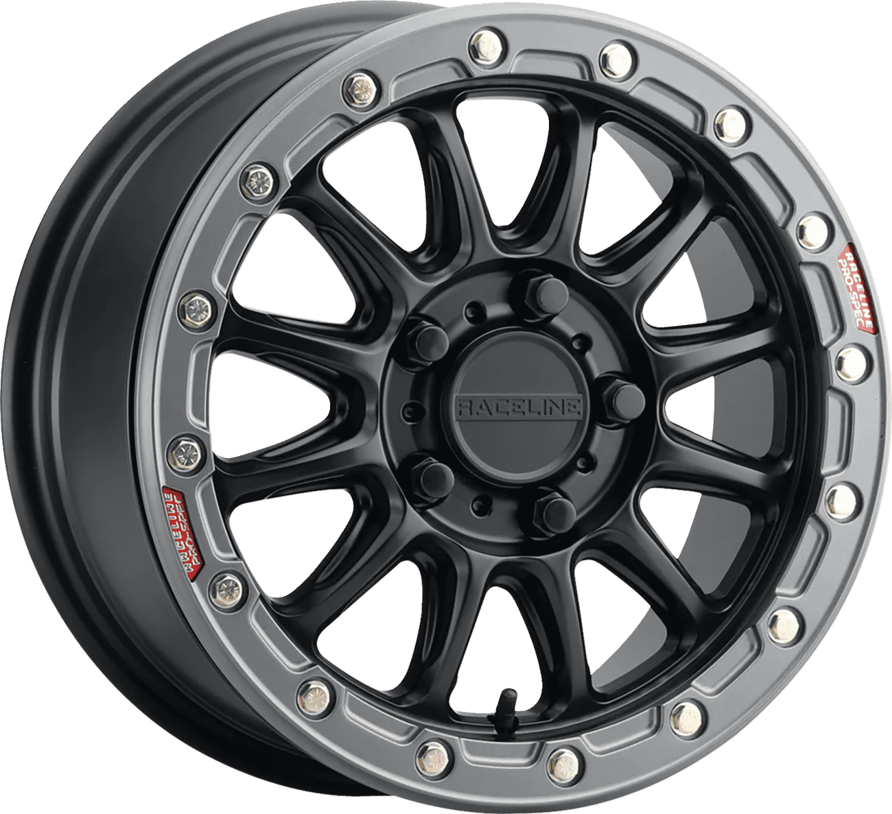 RACELINE WHEELS 0230-1553 Wheel - Alpha - Front/Rear - Black/with Gunmetal Ring - 17x7 - 5/4.5 - +25 mm