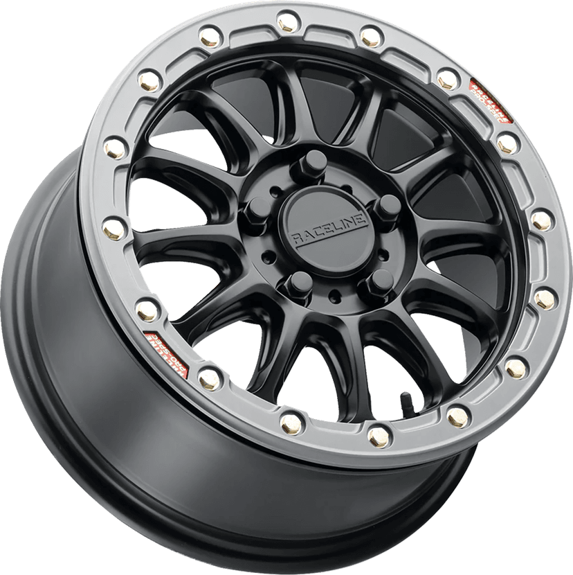 RACELINE WHEELS 0230-1555 Wheel - Alpha - Front/Rear - Black/with Gun Metal Ring - 17x7 - 4/156 - +25 mm — image 2 of 2