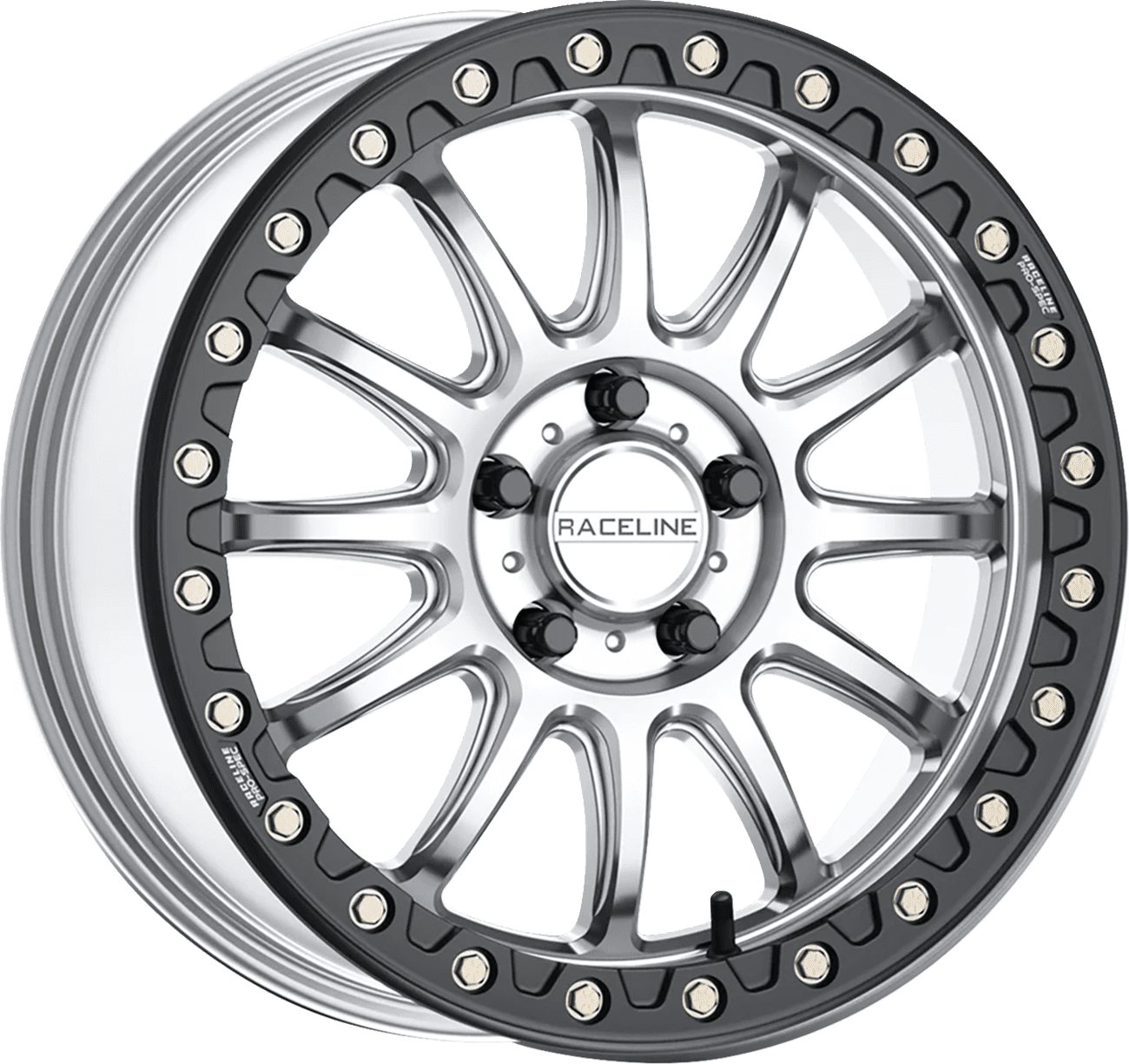 RACELINE WHEELS 0230-1556 Wheel - Alpha - Front/Rear - Hyper Silver/with Black Ring - 17x7 - 5/4.5 - +25 mm