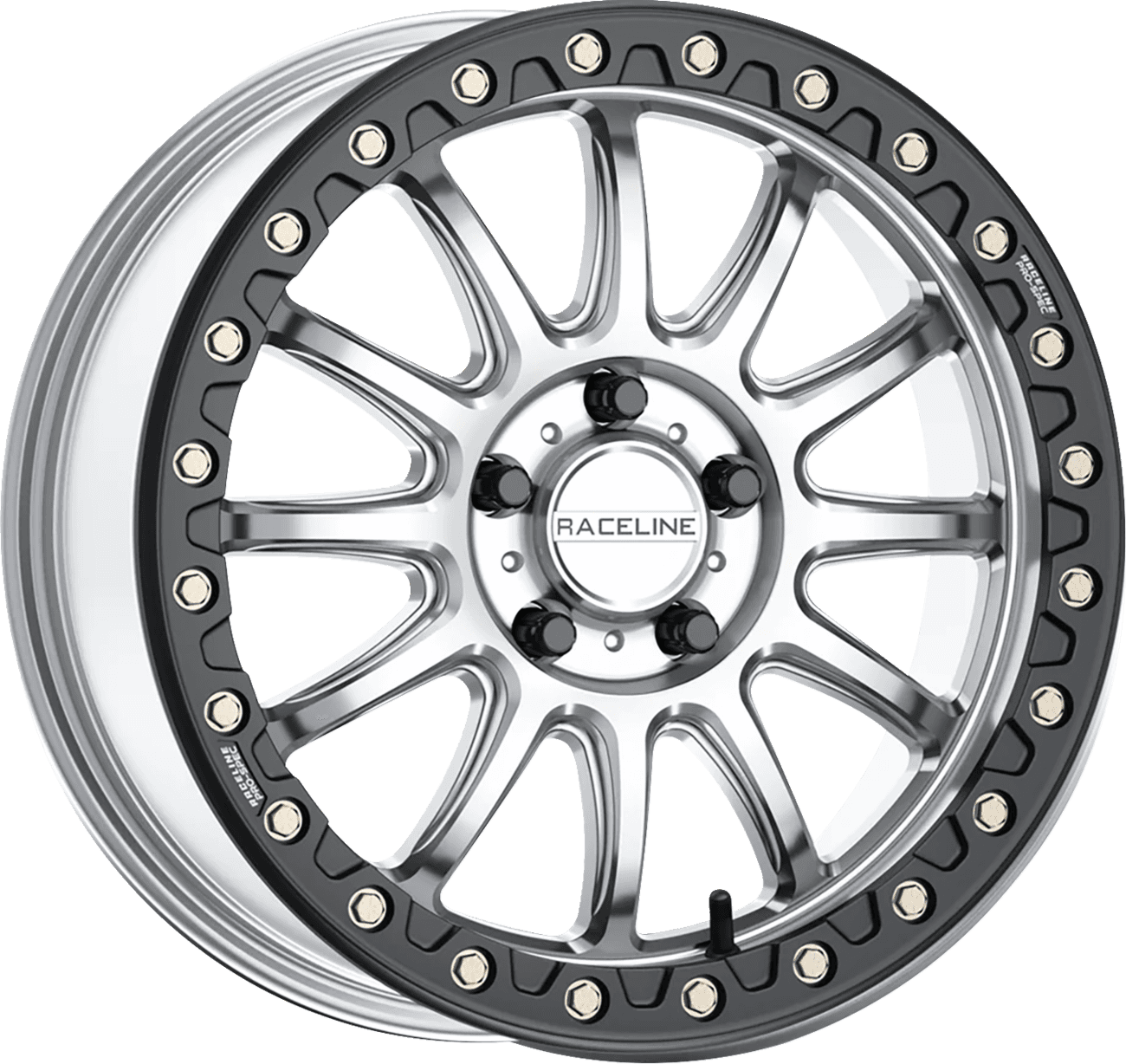 RACELINE WHEELS 0230-1557 Wheel - Alpha - Front/Rear - Hyper Silver/with Black Ring - 17x7 - 5/4.5 - +40 mm