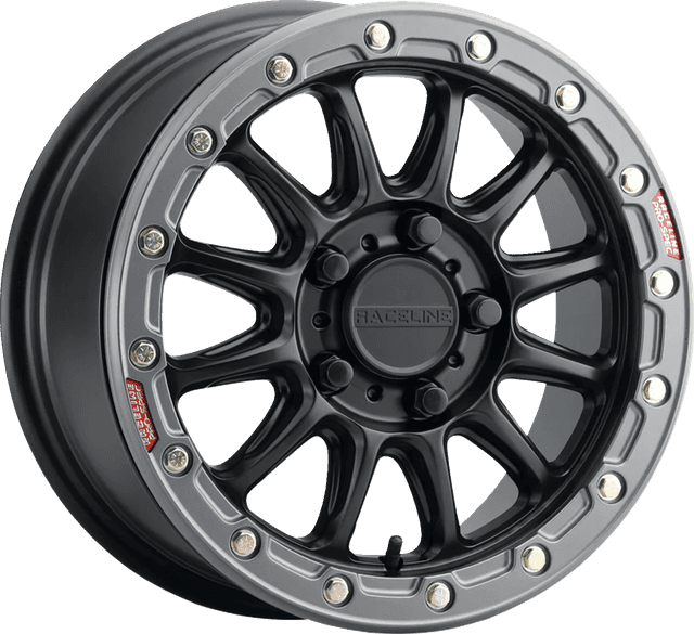 RACELINE WHEELS 0230-1571 Wheel - Alpha - Front/Rear - Black/with Gunmetal Ring - 15x10 - 6/139.7 - +25 mm