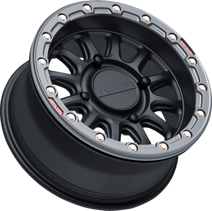 RACELINE WHEELS 0230-1573 Wheel - Alpha - Front/Rear - Black/with Gun Metal Ring - 15x7 - 4/156 - +10 mm — image 2 of 2