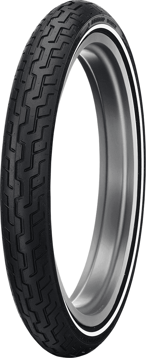 DUNLOP 0305-0398 Tire - D402 - Front - MH90-21 - Narrow Whitewall - 54H