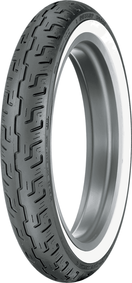 DUNLOP 0305-0399 Tire - D401 - Front - 100/90-19 - Wide Whitewall - 57H
