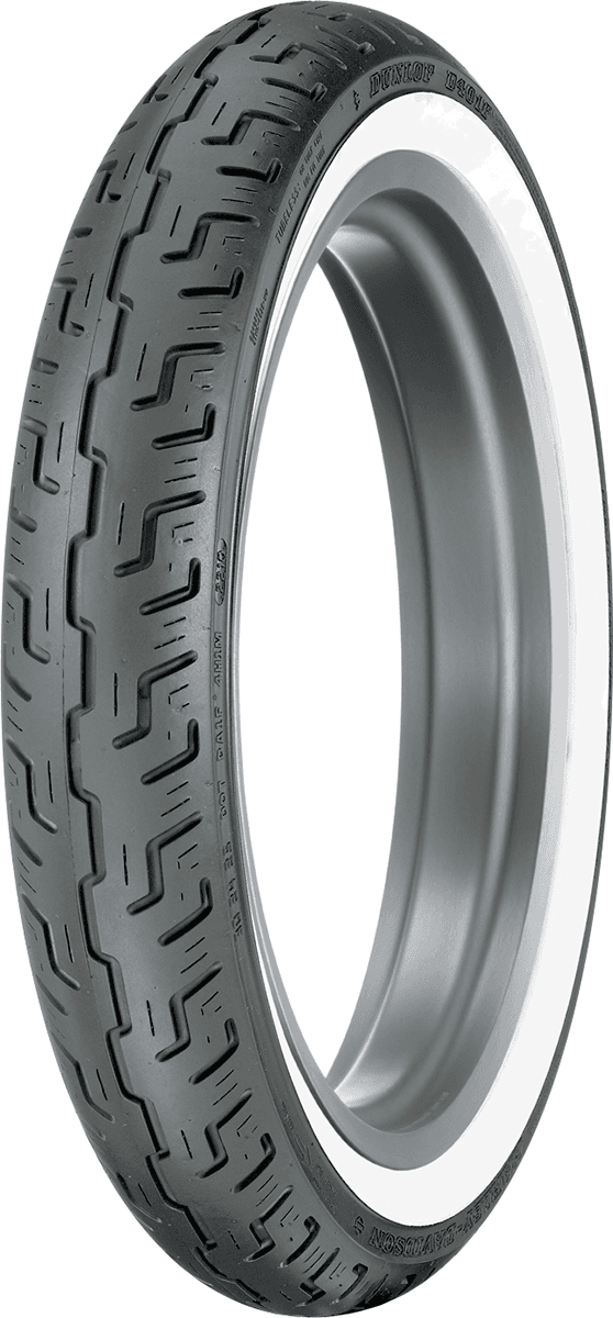 DUNLOP 0305-0399 Tire - D401 - Front - 100/90-19 - Wide Whitewall - 57H