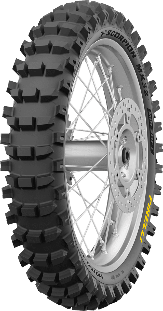 PIRELLI 0306-0970 Tire - Scorpion™ MX32 Mid Soft - Rear - 120/90-19 - 66M