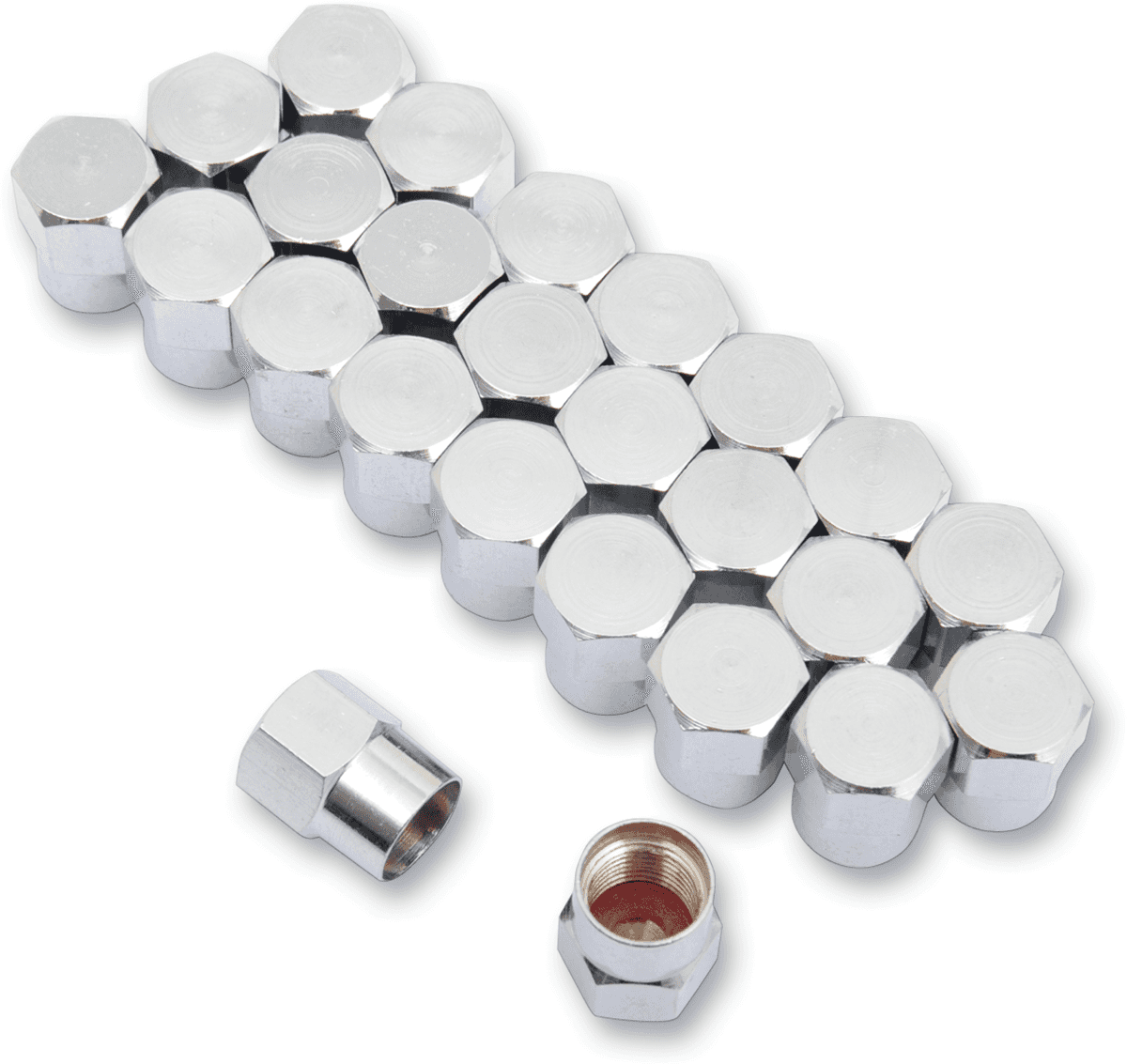 K&L SUPPLY 0361-0061 Valve Stem Cap - Chrome - 25 Pack