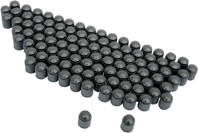 K&L SUPPLY 0361-0062 Valve Stem Cap - Black - 100 Pack