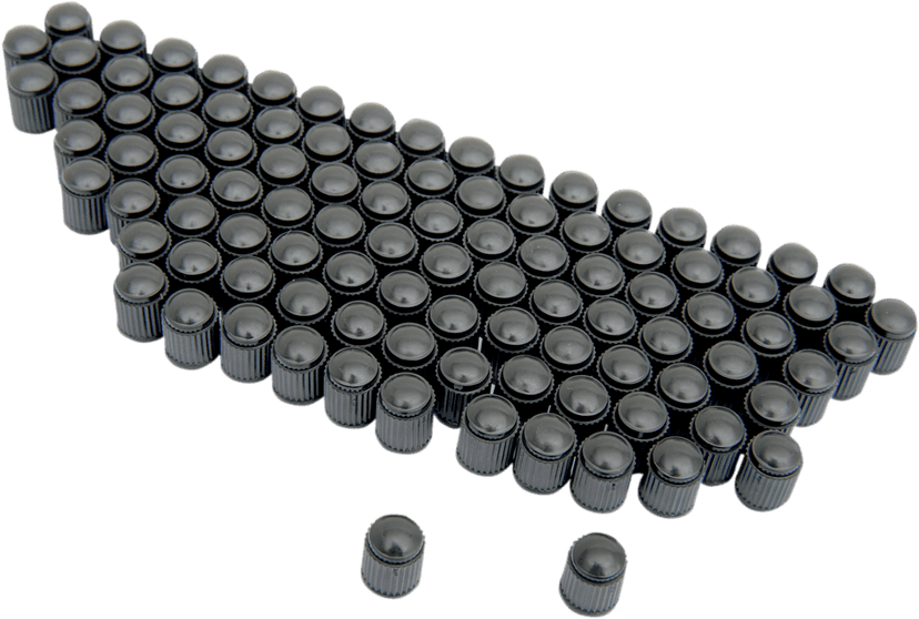 K&L SUPPLY 0361-0062 Valve Stem Cap - Black - 100 Pack