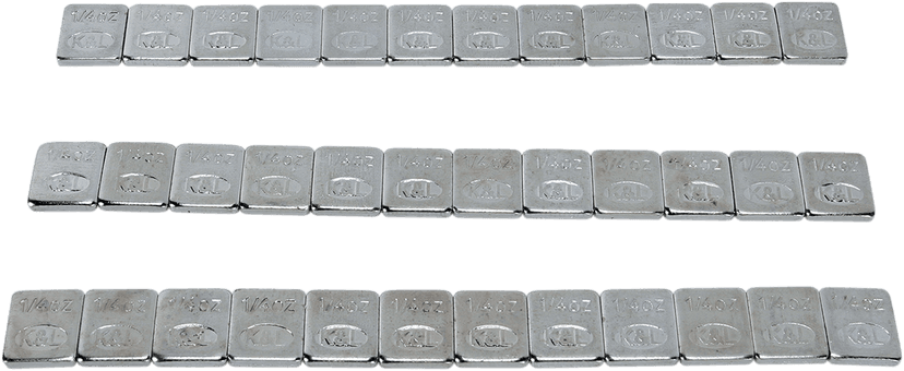 K&L SUPPLY 0365-0020 Wheel Weights - Rectangle - Adhesive Stick-On - Silver - 360 Pack