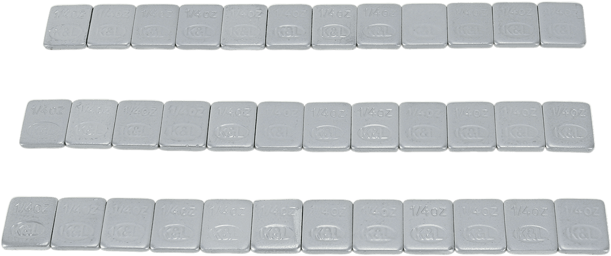 K&L SUPPLY 0365-0026 Wheel Weights - Rectangle - Adhesive Stick-On - Silver - 36 Pack