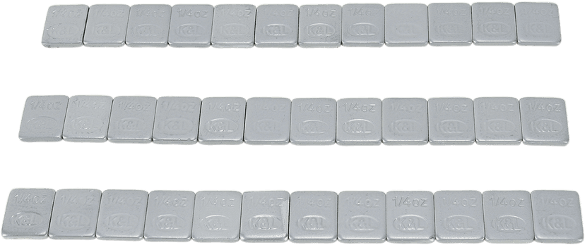 K&L SUPPLY 0365-0026 Wheel Weights - Rectangle - Adhesive Stick-On - Silver - 36 Pack