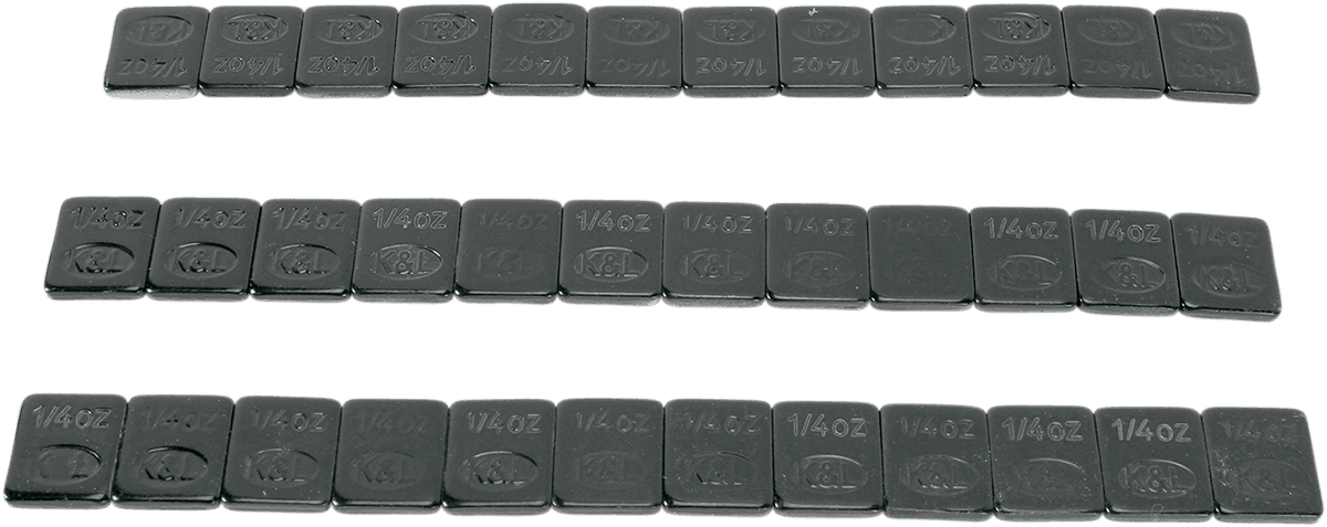 K&L SUPPLY 0365-0027 Wheel Weights - Rectangle - Adhesive Stick-On - Black - 36 Pack