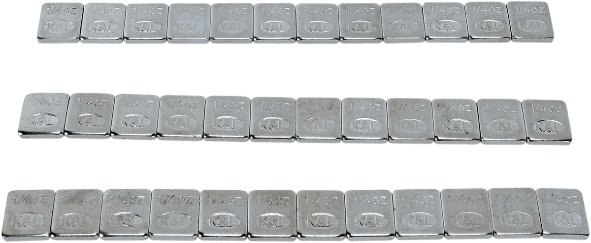 K&L SUPPLY 0365-0028 Wheel Weights - Rectangle - Adhesive Stick-On - Chrome - 36 Pack