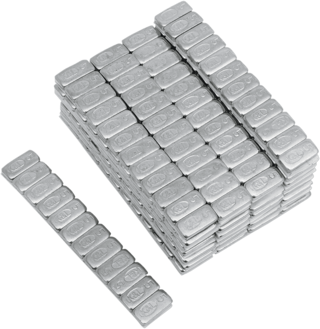 K&L SUPPLY 0365-0029 Wheel Weights - Rectangle - Adhesive Stick-On - Chrome - 360 Pack