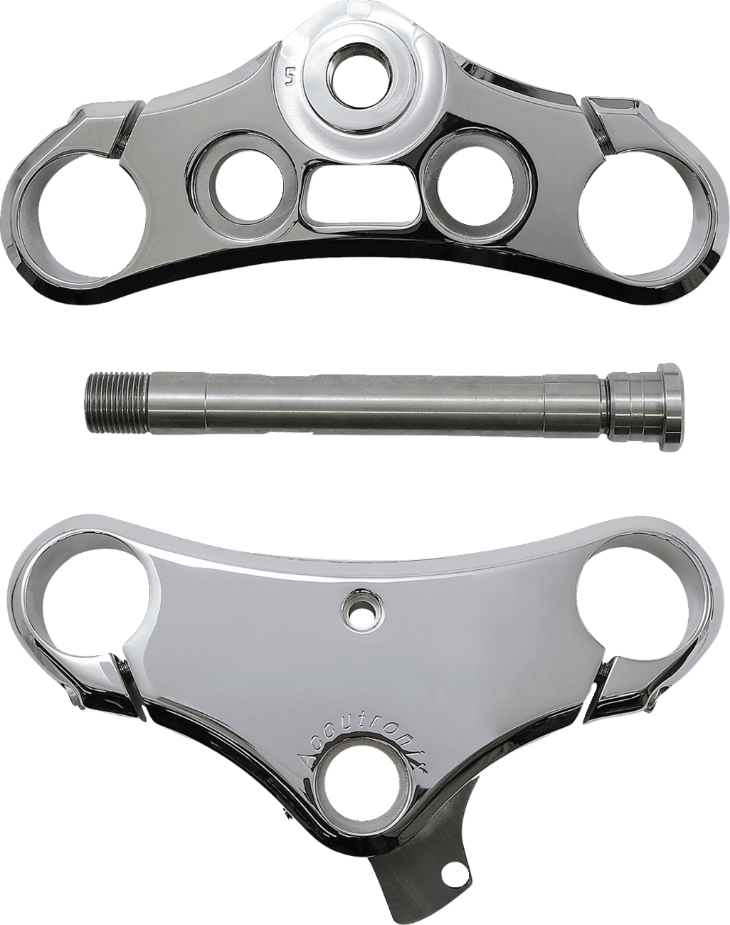 ACCUTRONIX 0408-0220 Elite Triple Tree - 49 mm - Chrome - 5° Rake