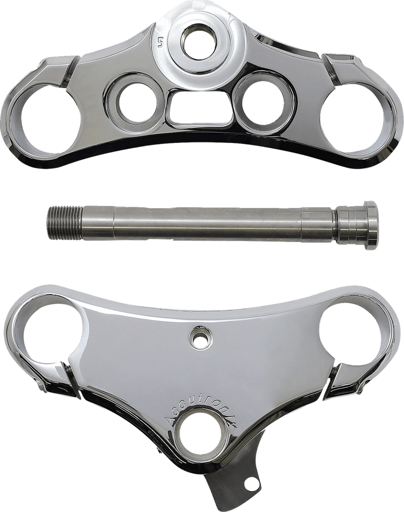 ACCUTRONIX 0408-0220 Elite Triple Tree - 49 mm - Chrome - 5° Rake