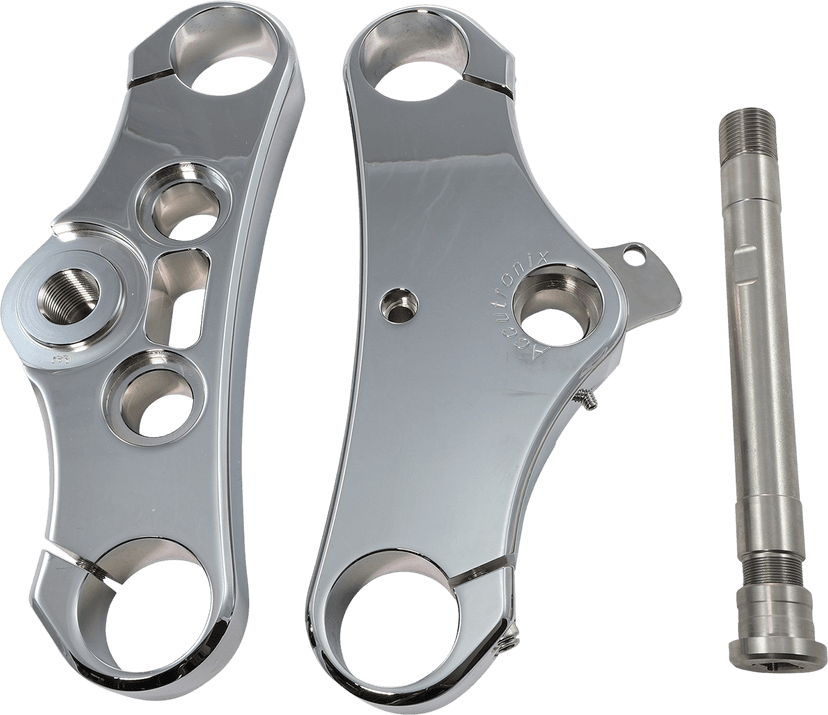 ACCUTRONIX 0408-0221 Elite Triple Tree - 49 mm - Chrome - 3° Rake