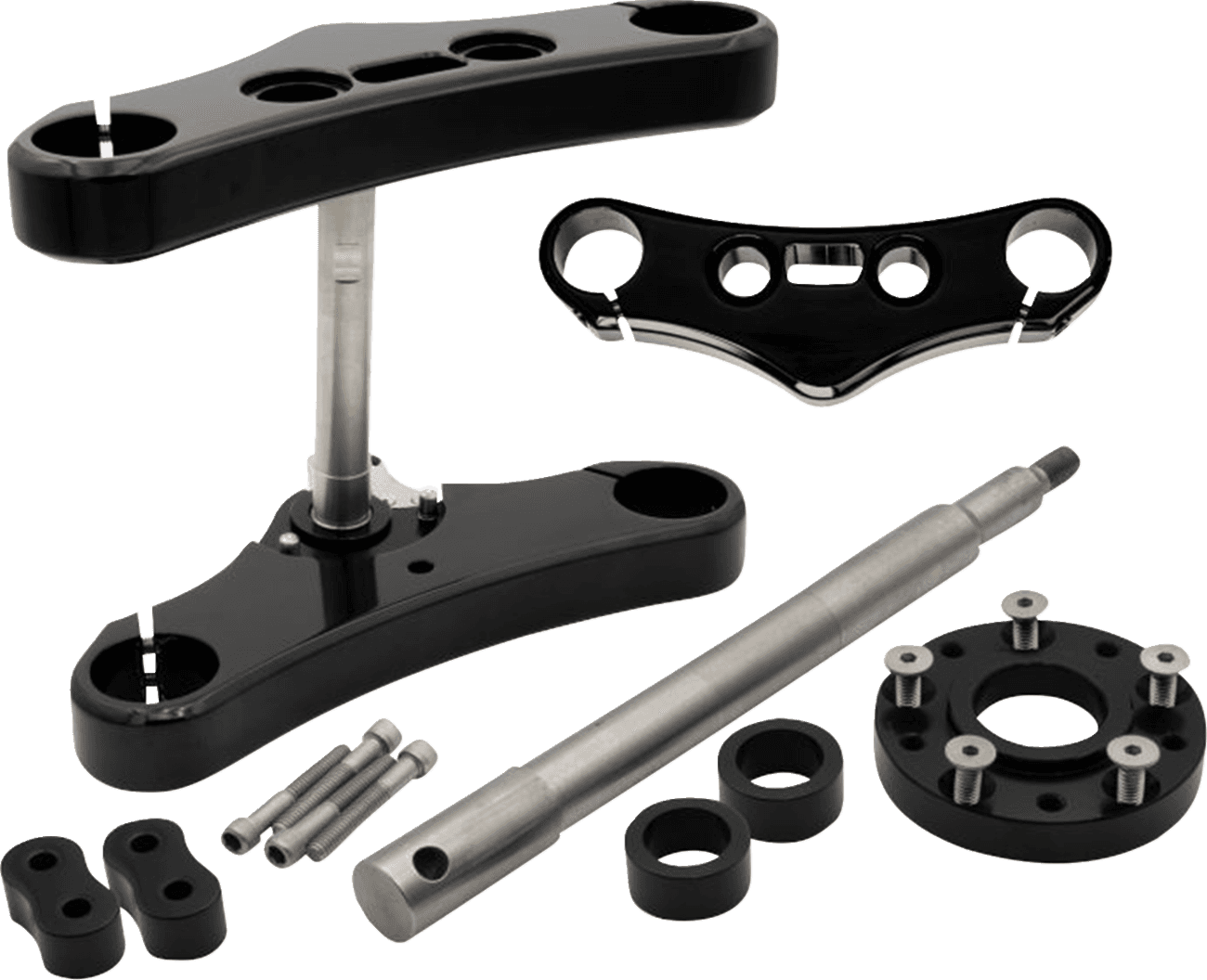 ACCUTRONIX 0408-0465 Triple Tree Conversion Kit - 49 mm - Black - 3° Rake - Elite Smooth
