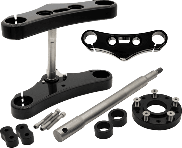 ACCUTRONIX 0408-0465 Triple Tree Conversion Kit - 49 mm - Black - 3° Rake - Elite Smooth