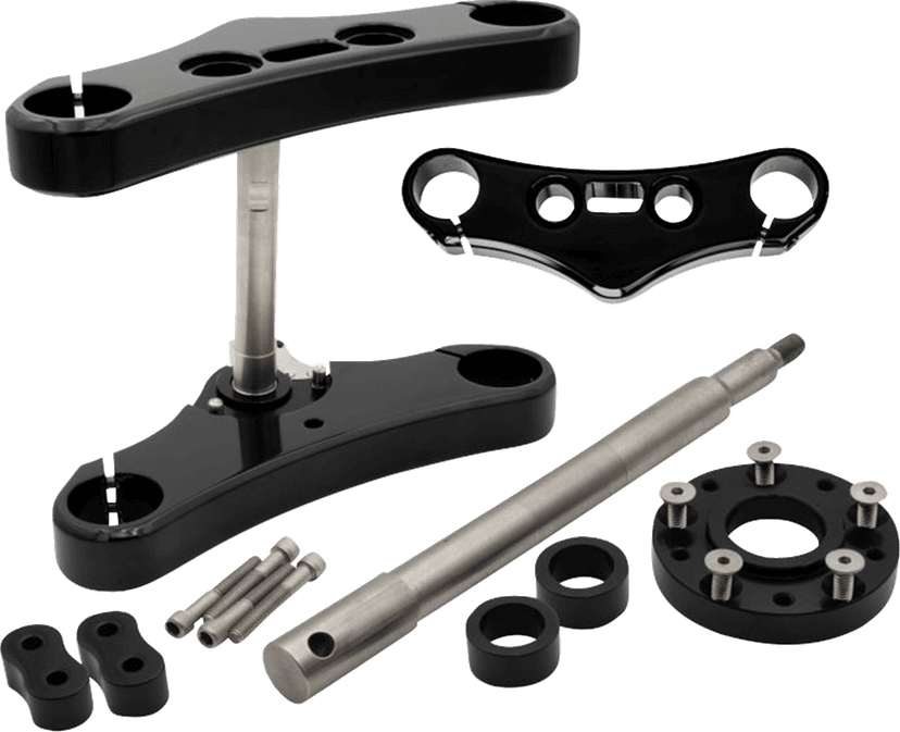 ACCUTRONIX 0408-0465 Triple Tree Conversion Kit - 49 mm - Black - 3° Rake - Elite Smooth
