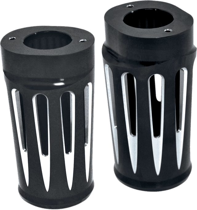 ARLEN NESS 0411-0015 Fork Boot Covers - Black Anodized - Deep Cut - FLHTD