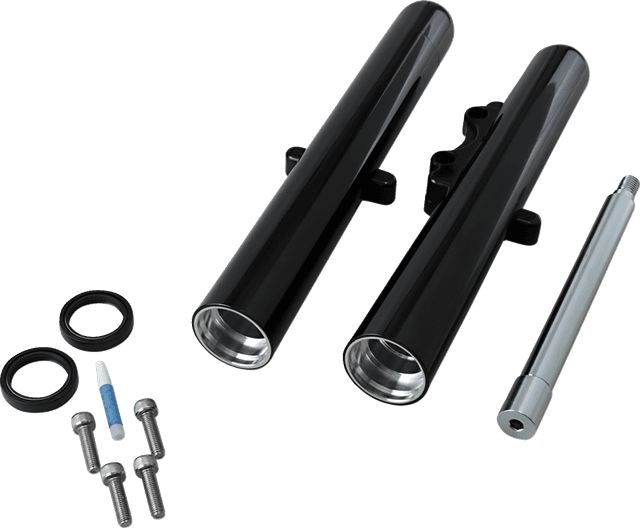 ARLEN NESS 0411-0020 Fork Legs - Black Anodized - Hot Legs - Custom Single Disc - Smooth - '08-'13