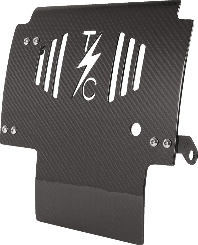 THRASHIN SUPPLY CO. 0506-2529 Skid Plate - Carbon Fiber/Gloss - With Black Brackets - FLHX/FLTRX — image 1 of 6
