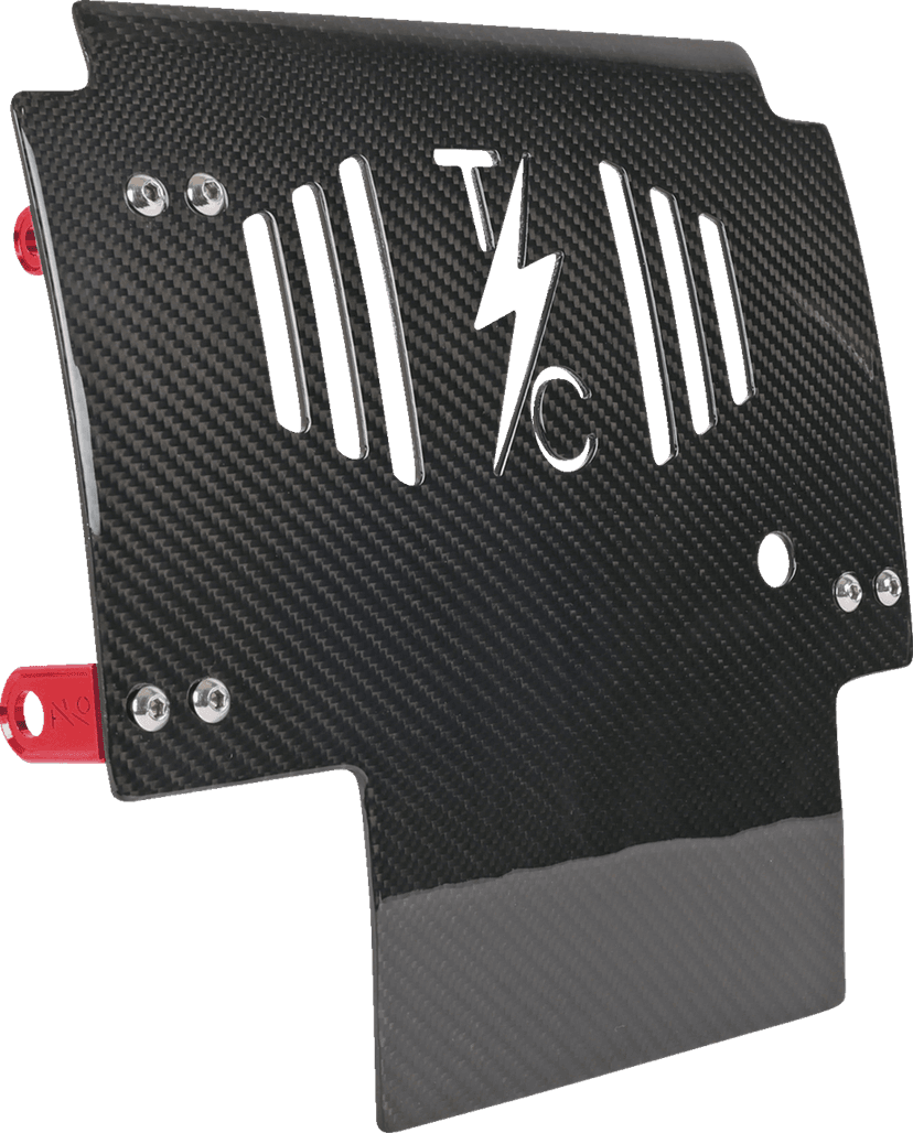 THRASHIN SUPPLY CO. 0506-2530 Skid Plate - Carbon Fiber/Gloss - With Red Brackets - FLHX/FLTRX — image 3 of 8