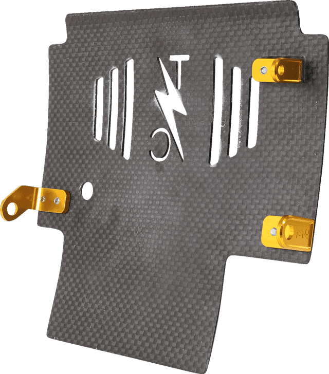 THRASHIN SUPPLY CO. 0506-2531 Skid Plate - Carbon Fiber/Gloss - With Gold Brackets - FLHX/FLTRX — image 5 of 10