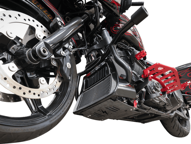 THRASHIN SUPPLY CO. 0506-2533 Skid Plate - Carbon Fiber/Forged - With Red Brackets - FLHX/FLTRX — image 2 of 10
