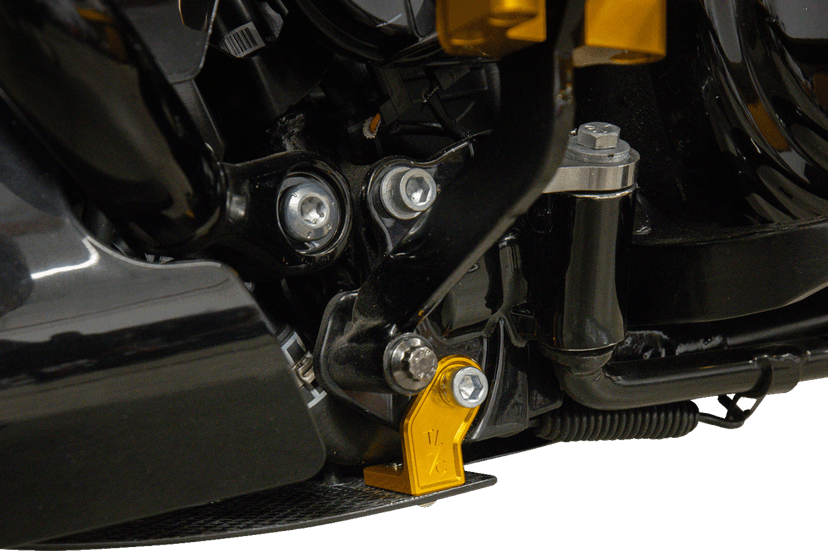 THRASHIN SUPPLY CO. 0506-2534 Skid Plate - Carbon Fiber/Forged - With Gold Brackets - FLHX/FLTRX — image 5 of 11