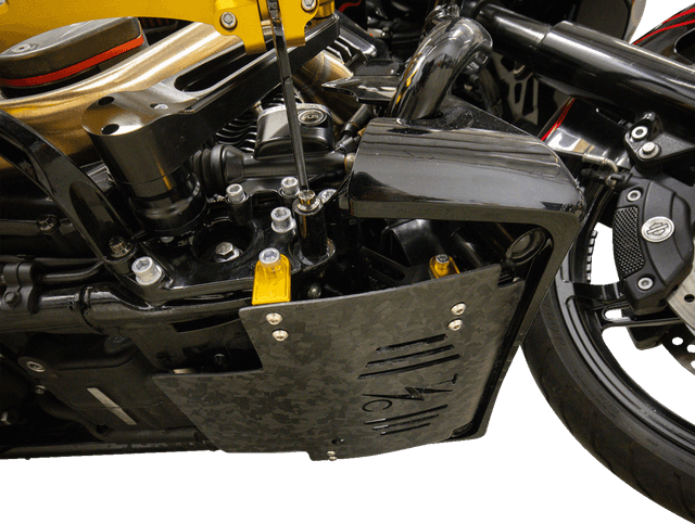 THRASHIN SUPPLY CO. 0506-2534 Skid Plate - Carbon Fiber/Forged - With Gold Brackets - FLHX/FLTRX — image 10 of 11
