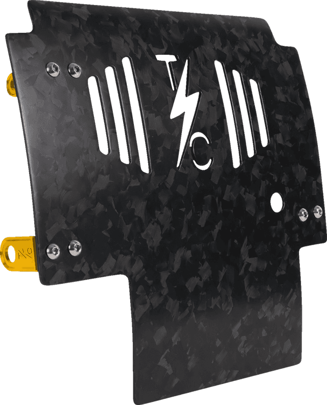 THRASHIN SUPPLY CO. 0506-2534 Skid Plate - Carbon Fiber/Forged - With Gold Brackets - FLHX/FLTRX — image 3 of 11