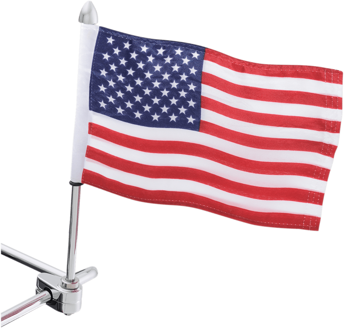 SHOW CHROME 0521-1581 Flag Pole - With Flag - Tubular Mount