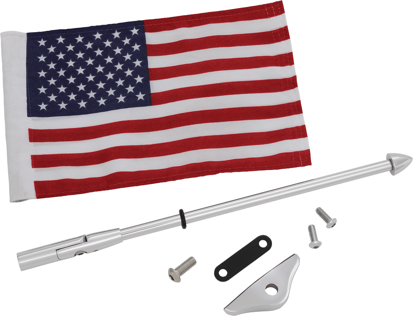 SHOW CHROME 0521-1868 Folding Flag Pole - Chrome - GL 1800