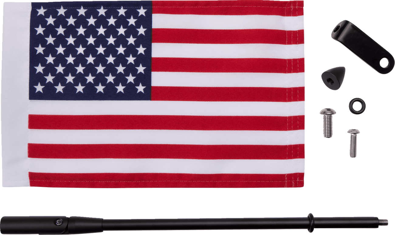 SHOW CHROME 0521-2051 Folding Flag Pole - Black - Slingshot